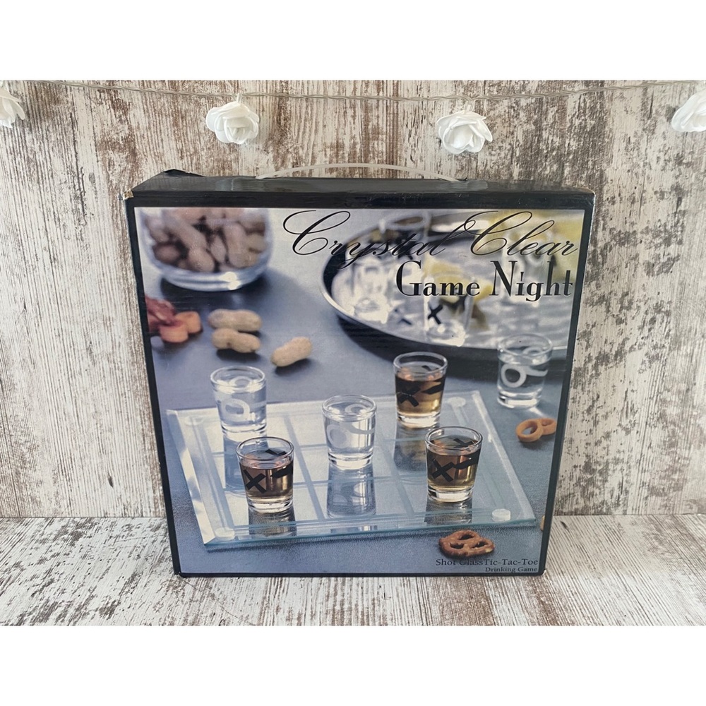 Crystal Clear Tic Tac Toe shot glass drinking game